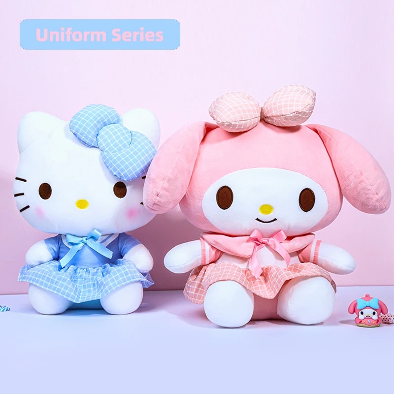 Sanrio Kawaii Hello Kitty Kuromi Melody Cinnamoroll Cartoon urocze wypchane zabawki pluszowe miękkie poduszki prezent urodzinowy pluszowe lalki