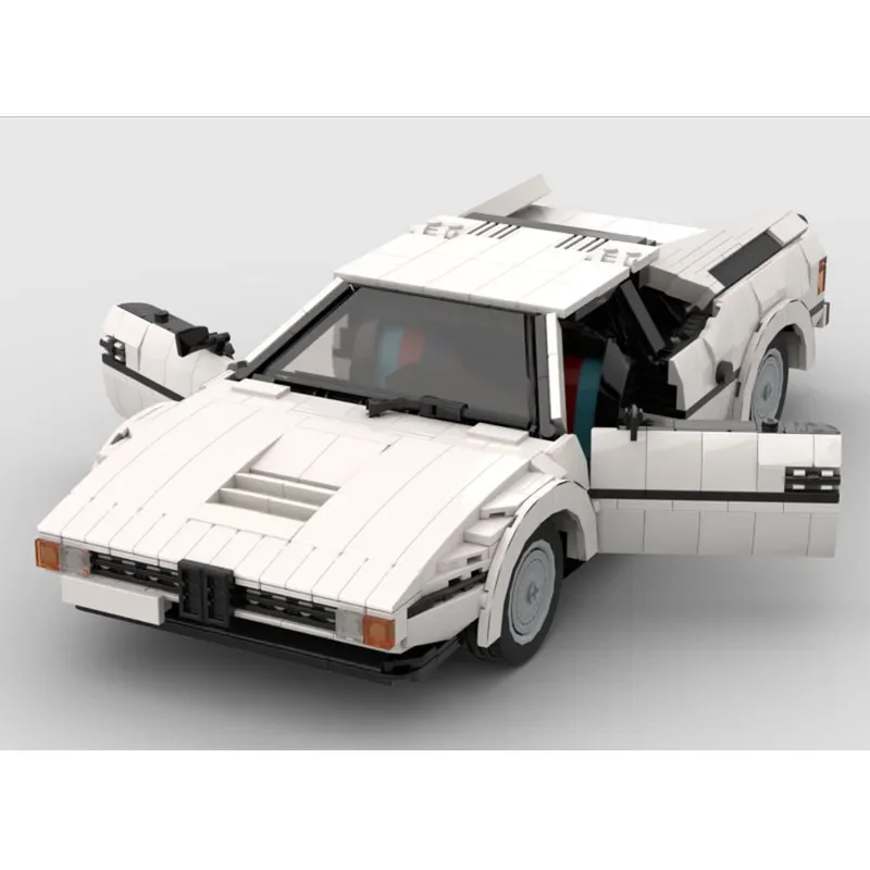 MOC-223698 الأبيض الجديد سباق السيارات الخارقة بنة نموذج 1524 PartsMOC الإبداعية الصبي الاطفال عيد ميلاد بناء الالعاب العملاقة هدية