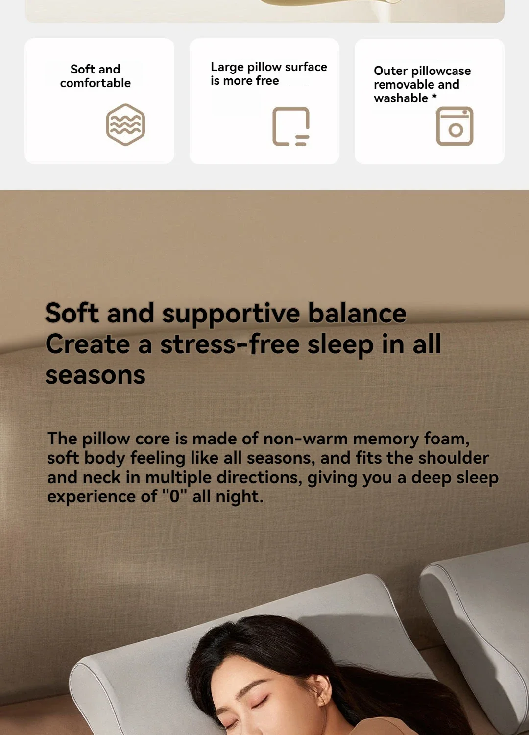 Mijia Memory Cotton Neck Pillow Pro Soft Breathable Antibacterial Strong Support 9cm 11cm High Low Curve Seamless Fit Household