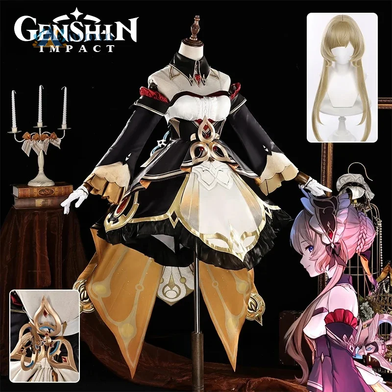 

Genshin Impact Sandrone Marionette Cosplay Costume Wig Dress Skirt Headwear Nod-Krai Fatui Party Halloween For Women Gilrs Props