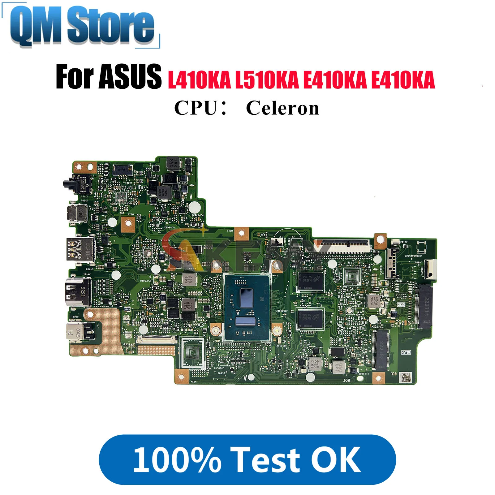 

E410KA Laptop Motherboard For ASUS EeeBook L510KA E410KA E410K L410KA Notebook Mainboard With Celeron CPU tests OK fast shipping