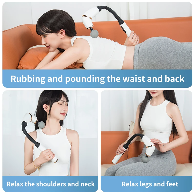 Bending Fascia Gun, Silent Muscle Massager, Waist, Back, Leg Movement Relaxation Electric Massage Gun Professional Grade