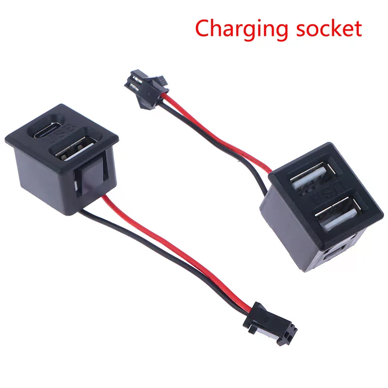 1/2Pc Double Layer USB Female Base Type-c Socket Female USB Lamp Charging Socket Power Socket with Cable Connector