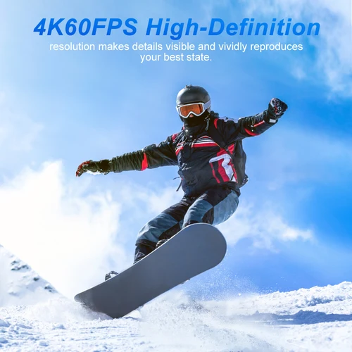 Imagen 2 del producto Cámara de acción Ourlife 4K60FPS 2,0 pantalla táctil IPS 24MP Wi-Fi 170D EIS 30M cámara web impermeable para casco Zoom 4X opcional 6 filtros