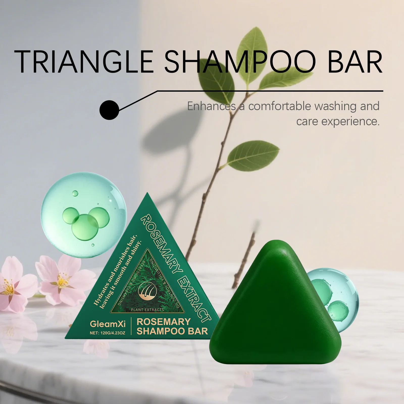 

Rosemary Shampoo Soap Bar Oil Control Reduce Hair Loss Nourish Hair Root Repair Scalp Rrefreshing Fluffy Soothing Hair Follicles