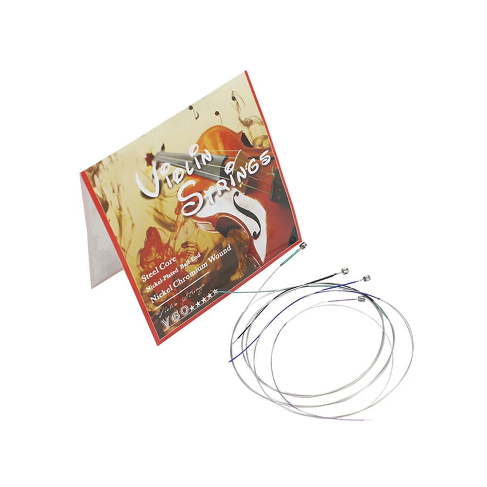 

4pcs Violin Strings Beginners Professional Nichrome Replacement Strings for Practice Performance Metal Accessories