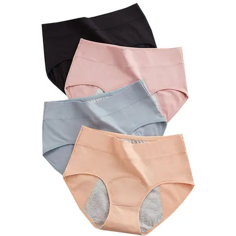 1pcs Cotton Women's Mid Waist Leak Proof Menstrual Panties Female Widen Period Physiological Briefs Lady Ventilate Comfort Panty