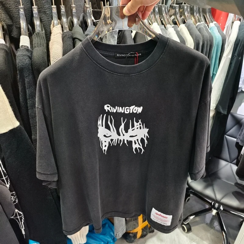 

Men's Oversized Cotton T-Shirt RRR-123 FW26 Washed Black Soft Comfortable Casual Top