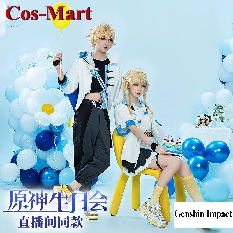 

Cos-Mart Game Genshin Impact Aether/Lumine Cosplay Costume The 2nd Anniversary Birthday Party Uniforms Role Play Clothing