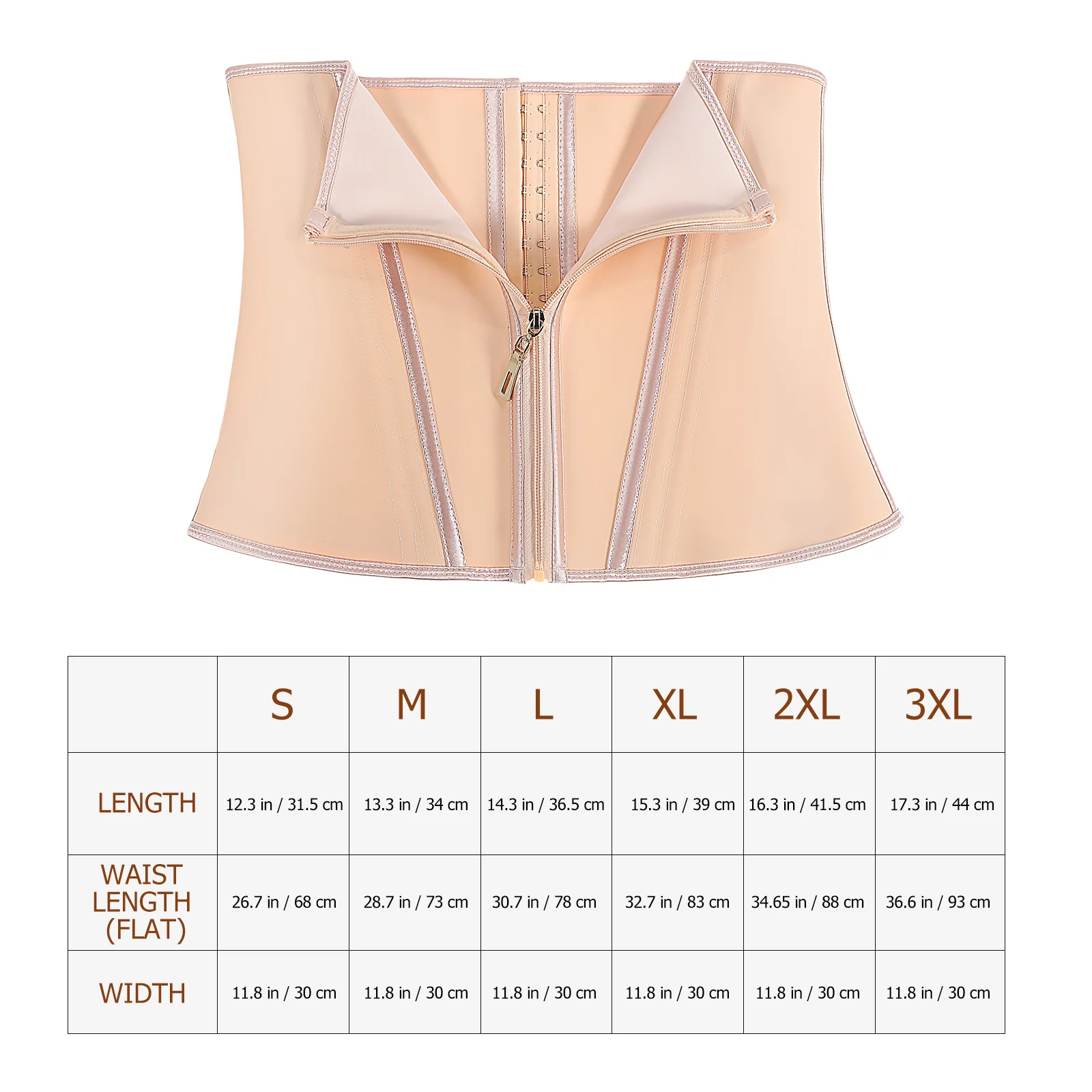 Beige Rits Dames Shapewear Taille Trainer Langdurige Sculpt Curves Everyday