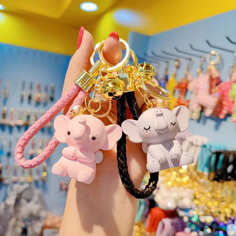 Porte-Clés en Résine à la Mode en Forme d'Éléphant pour Fille, Pendentif de Téléphone Portable, Breloque, Cadeau pour Petite Amie, 1 Pièce