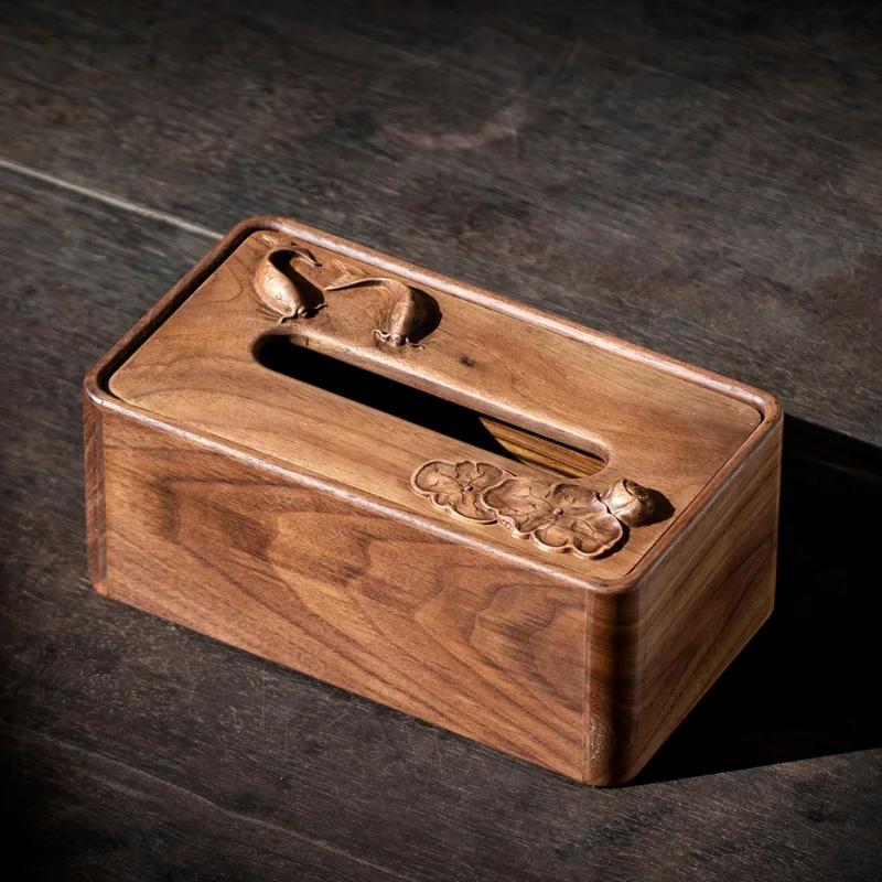 tissue box, North American black walnut solid wood, pumping carton, home decoration.