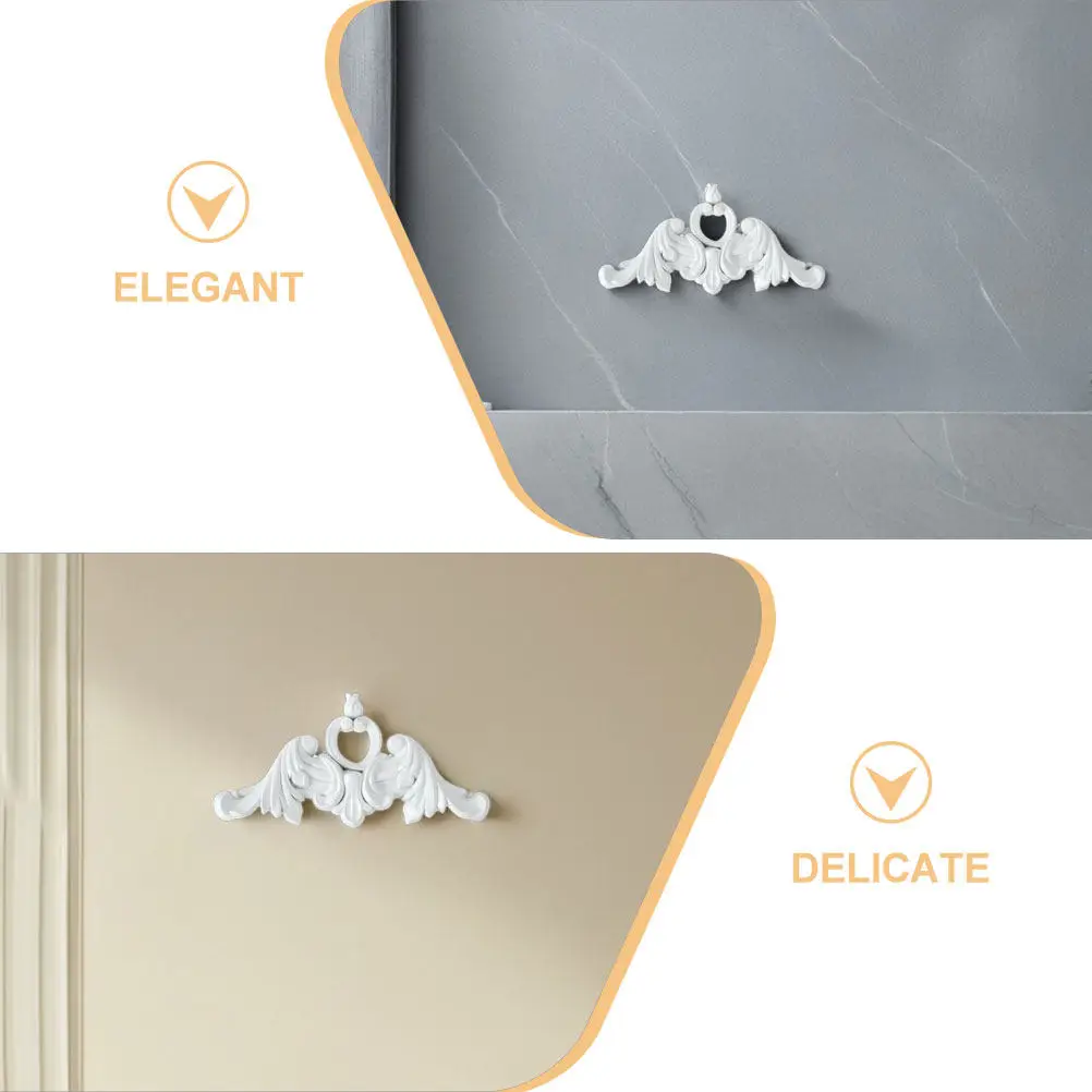 4pcs Pvc Wall Appliques Corner Decor Delicate Carved Trim Elegant Vintage Wall Decoration Home Diy Molding Unpainted