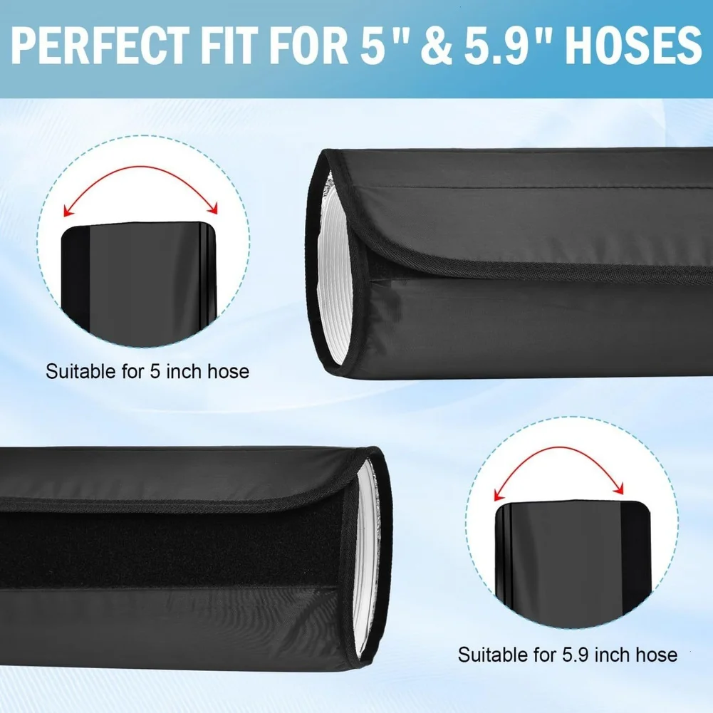 0000000000000000000000000000005.9 Inch Pipes With 3 Adjustable Straps Heat-Proof Air Conditioner-Exhaust Wrap