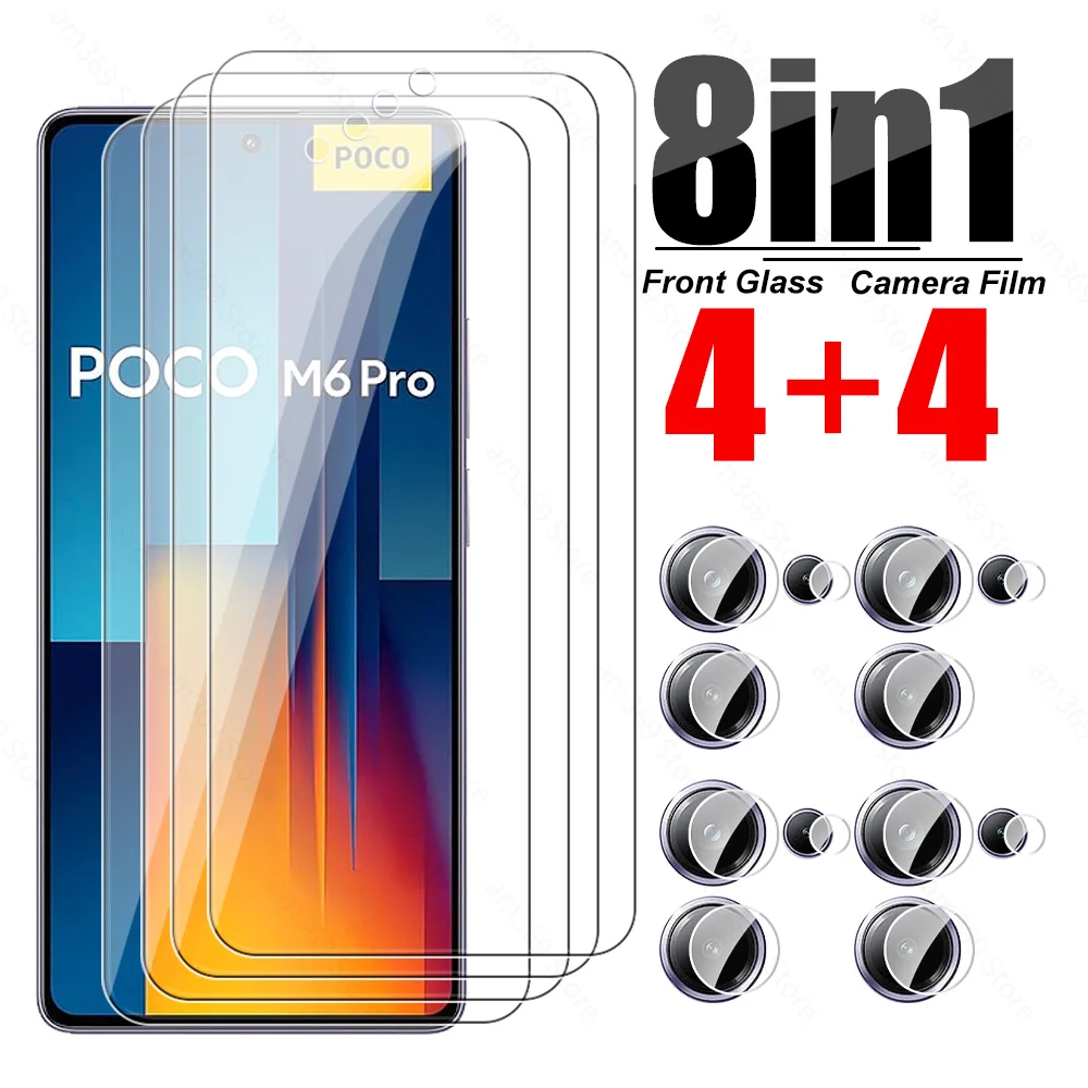 

Защитное стекло Poxo M6 Pro 8To1 для камеры Xiaomi Poco M6Pro 4G PocoM6Pro PocoM6 M 6 Pro