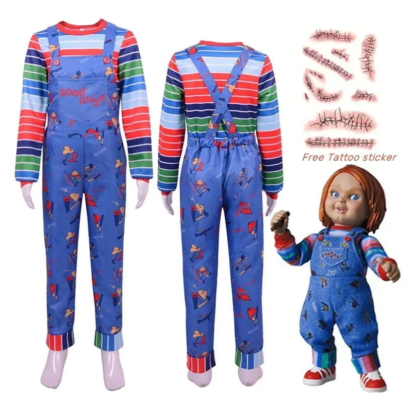 

SN66 Chucky Halloween Cosplay Costume for Women Men's Play Horror Cos Jumpsuits Clothing Halloween Party Costumes PropsW&M