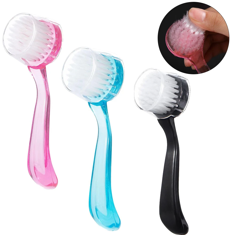 

Round Head Nail Brush Fingernail Nail Scrub Brush with Handle Grip for Cleaning Toes and Nails Cleaner Art Remove Dust Powder