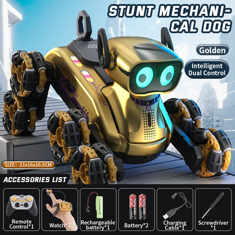 Nieuwe Gesture Control RC Robot Dog - 8-wielige stunt, muziekdansen Transformeren speelgoed voor kinderen jongens meisjes