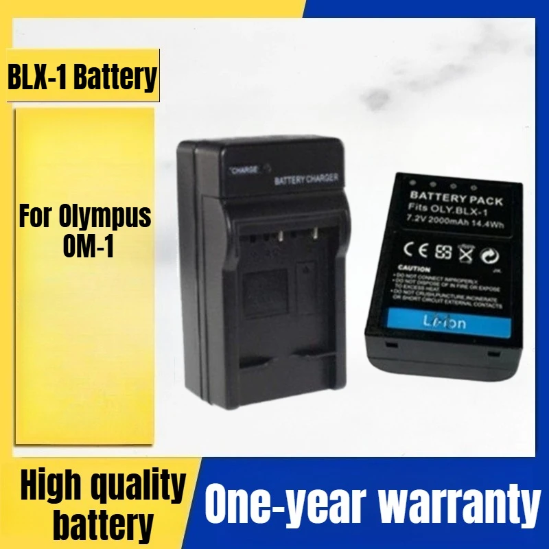 

BLX-1 camera battery, charger, for Olympus OM-1 micro-single SLR camera 7.2V 2000mAh