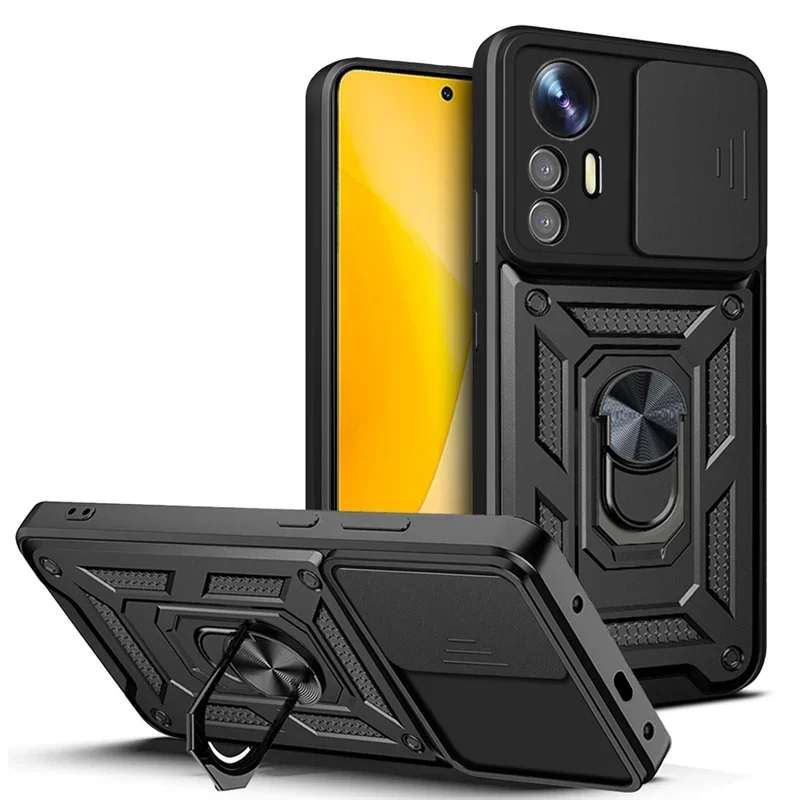 

Slide Camera Lens Protect Case For Xiaomi Mi 12 Pro 12X 12Pro Mi12 Lite Xiaomi12 Pro Mi12X Magnetic Car Holder Ring Armor Cover