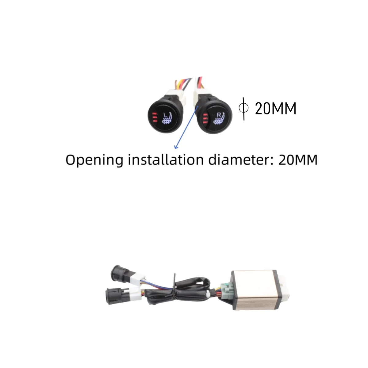 

switch seat LED 3 level electric heated seat switcher to compatible carbon fiber warm lumbar for unviersal car interior heating