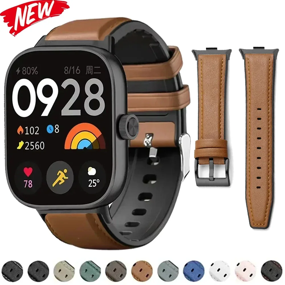 Leather Bracelet for Redmi Watch 4/5 Wrist Strap for Xiaomi Mi band 8/9pro watchband Smart Watch Sport Strap Accessoery