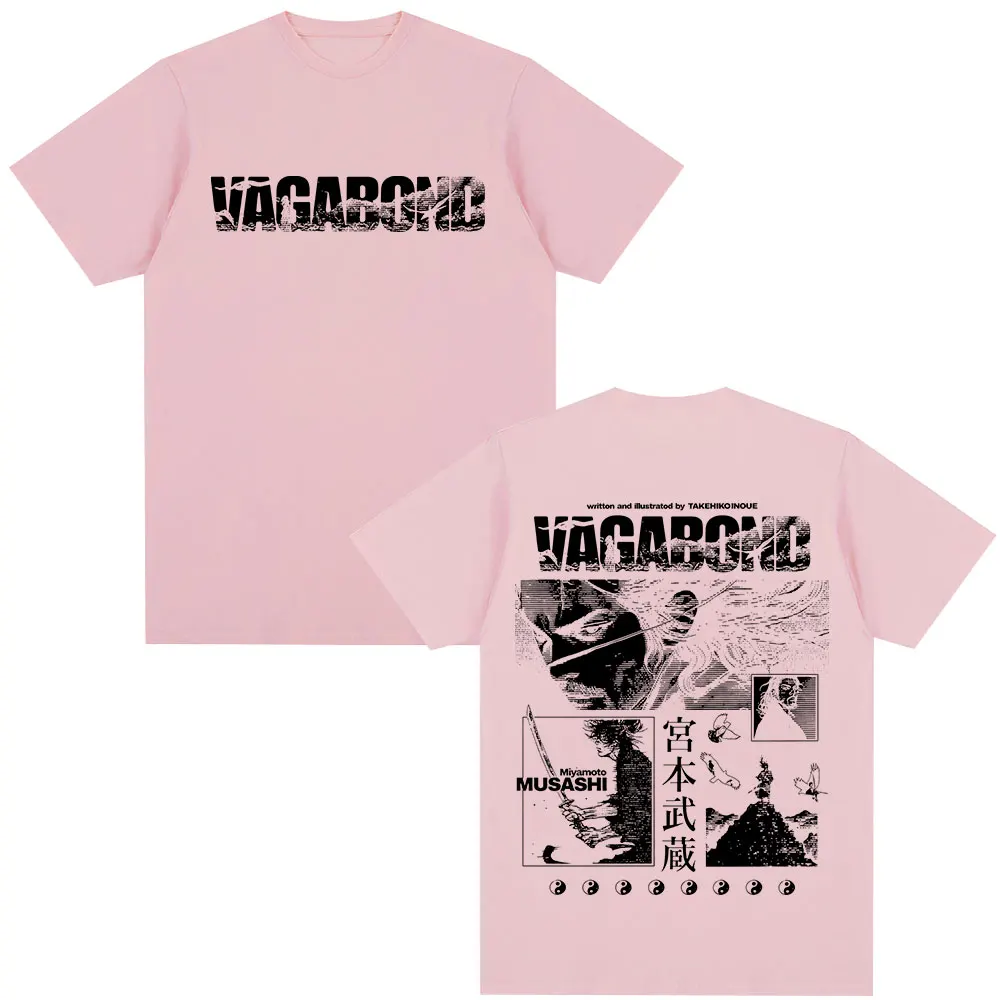 Anime Vagabond Miyamoto Musashi Manga T-Shirts Männer Frauen Kleidung Sommer Casual Baumwolle Kurzarm Übergroßes T-Shirt Streetwear – Detail 5