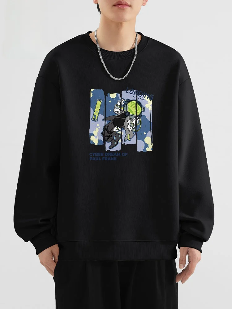 

M Hoodie Casual Spring Autumn round Ne Print Sweatirt Comfortable Loose Fit Faionable Urban Sle