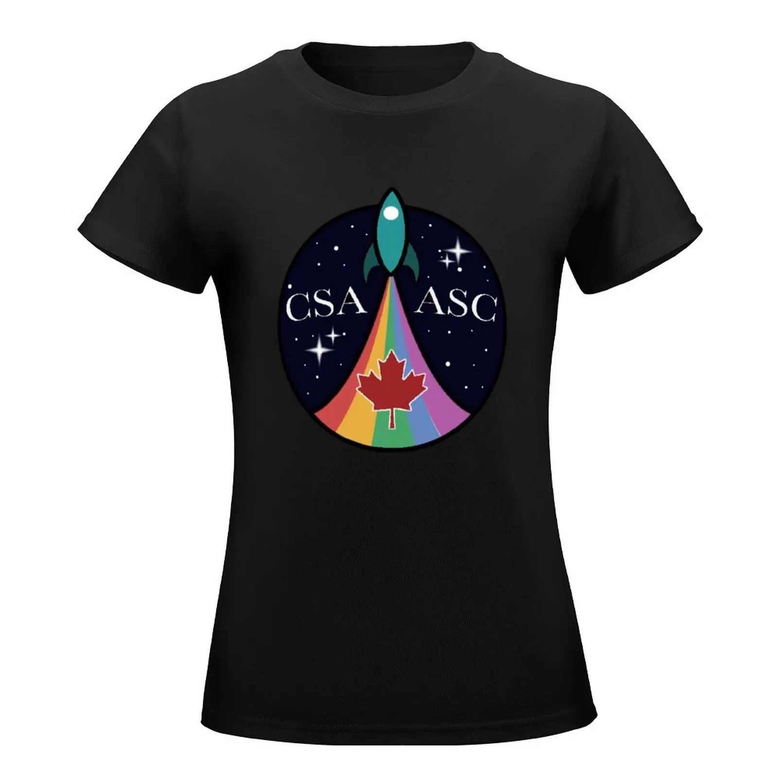 Canadian Space Agency Retro Logo T-Shirt Aesthetic clothing lady clothes workout t shirts for Women