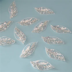 3D Flowers Leaves Beaded Lace Fabrics Applique Embroidery Sewing On Patches For Wedding/Evening Dress Clothing Patches Scrapbook
