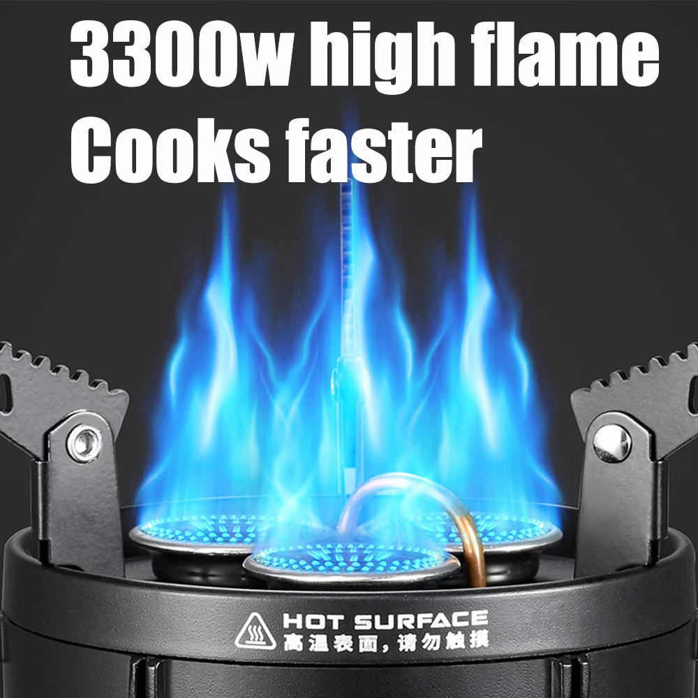 Naturehike Camping Stove Outdoor Kitchen Cookware High-Power Three-Head Stove Picnic Camping Equipment Portable Stove Stainless