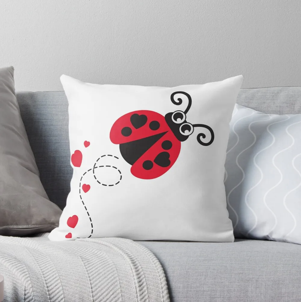 

Love bug ladybug / ladybird red Throw Pillow Sofa Cushions Cover