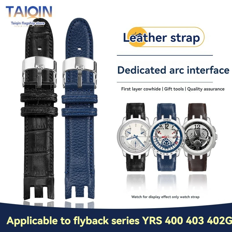 Image of Echtlederarmband für SWATCH Fly Back YRS417G YRS400G YRS403 412 Rindsleder-Uhrenarmband Herrenarmband Armband 21 mm