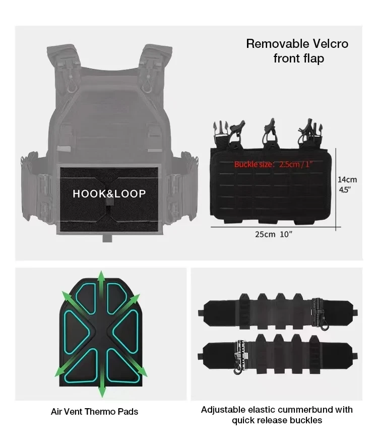 Kamizelka taktyczna YAKEDA Outdoor Hunting Plate Carrier Ochronna regulowana kamizelka Airsoft Carrier Sprzęt bojowy 6094 kamizelka