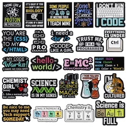 Creative Chemistry Code Enamel Brooch Test Tube Science Experiment Keyboard Metal Badge Punk Computer Lapel Pins Jewelry Gifts