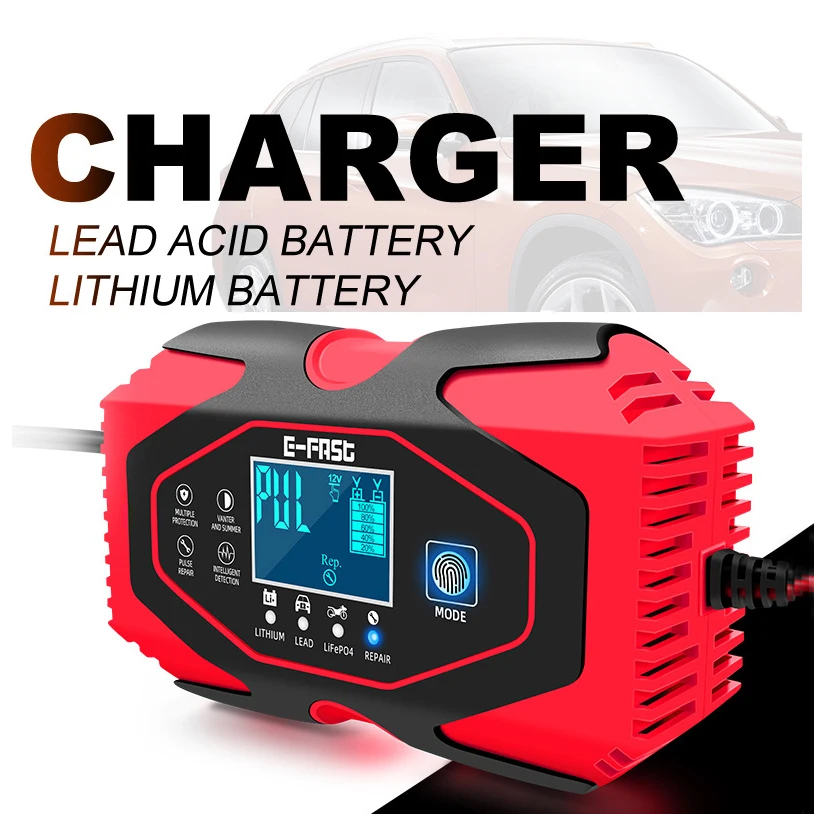 

12V24V LiFePO4 Lithium Automobile Battery Charger 12V24V Lead-acid Battery Lithium Iron Phosphate Car Motorcycle Battery Charger