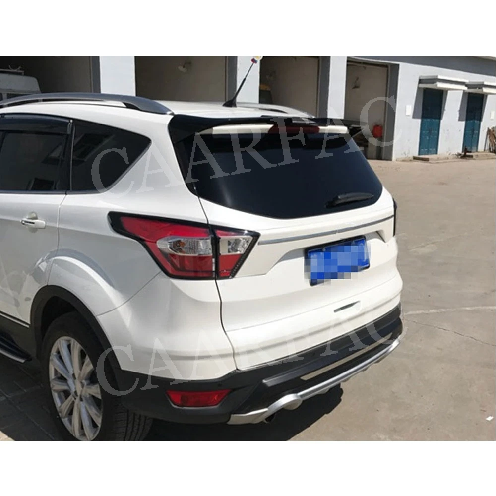 ABS Carbon Look Rear Roof Spoiler Top Wings Car Boot Trunk Tail ST External Parts For Ford Escape Kuga 2013-2019 Car Accessories