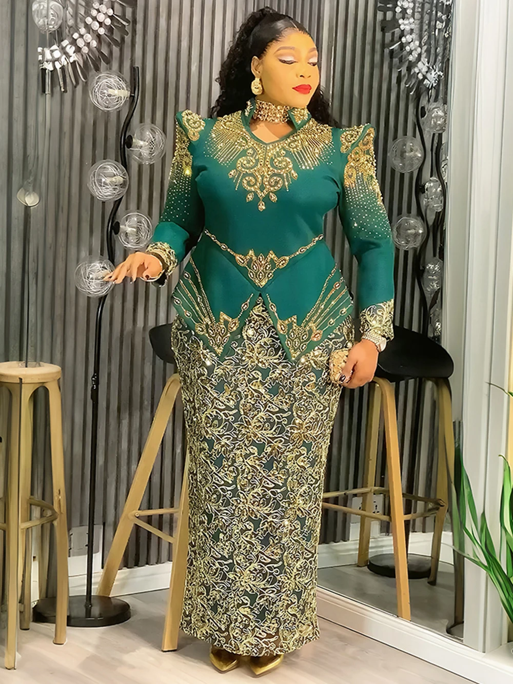 Роскошные африканские платья для женщин, элегантное платье макси с длинными рукавами, Анкара Дашики, наряды для свадебной вечеринки, вечернее платье больших размеров
