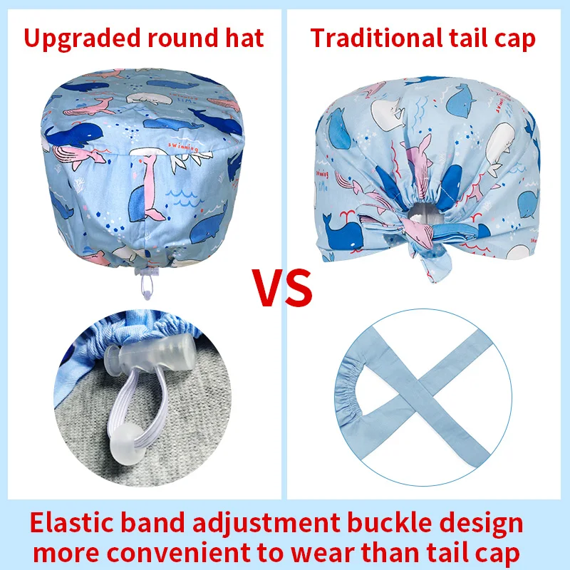 Nice-looking Printing Doctor Surgical Cap For Long Hair Classic Nurse Baotou Caps Women Men Sweat-absorbent Towel Scrub Hat