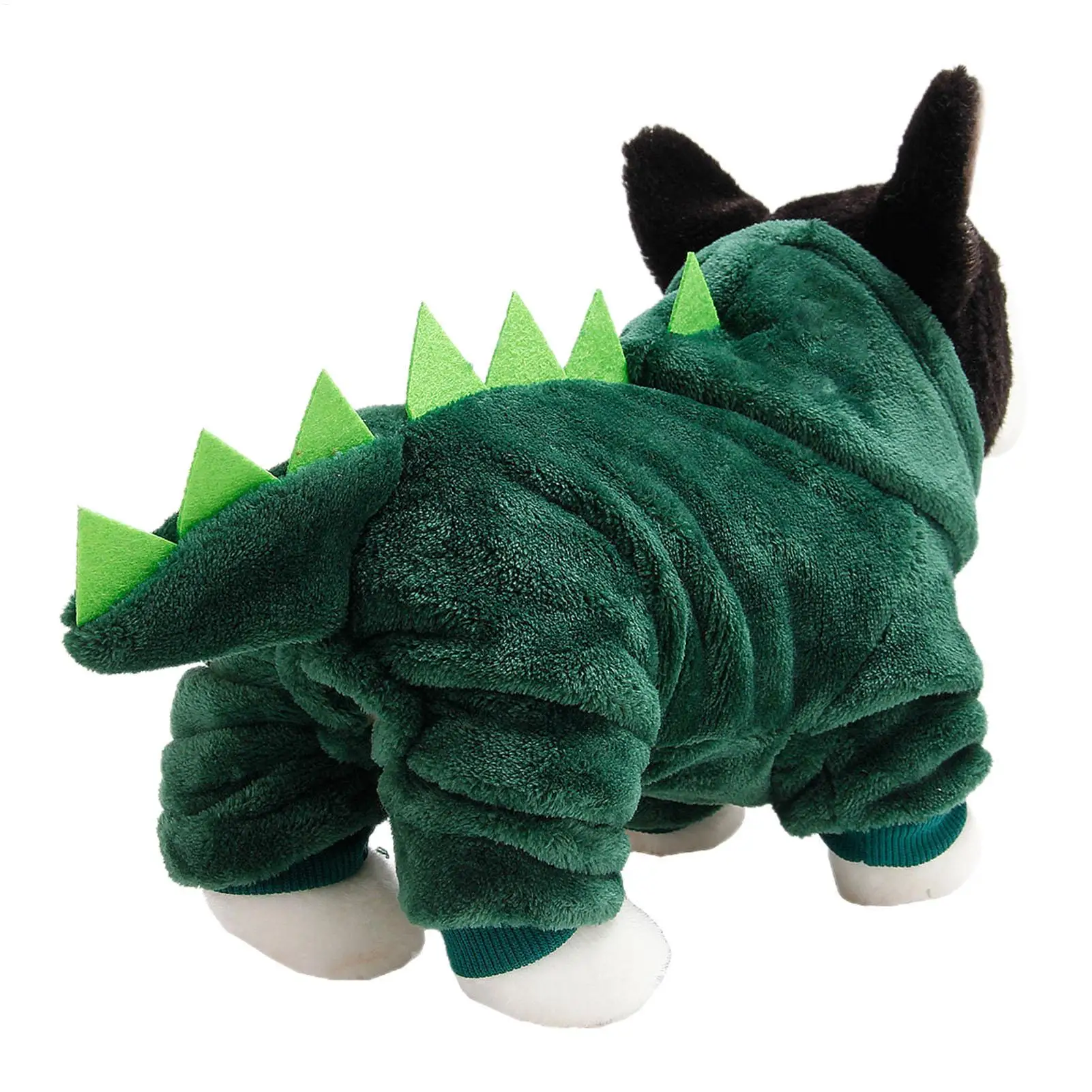 Cute Dinosaur Pet Dog Costume Thick Fleece Warm Hooded Jumpsuit Ropa Perro Four Legged Clothes For Small Dogs Cats Winter Wear