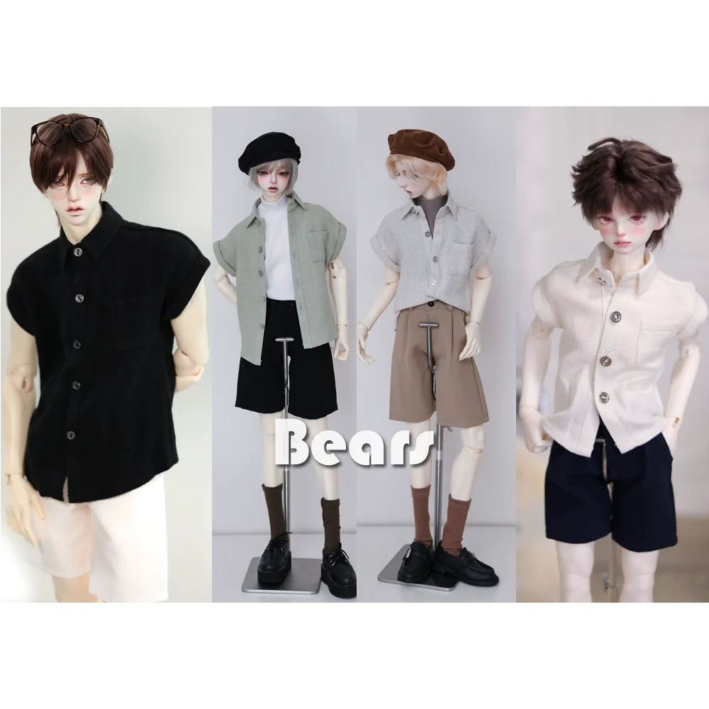 BJD Doll Clothes Shirt Tops Little Flying Sleeve Linen Shirt For 1/3 1/4 BJD SD DD MSD MDD SD16 SD17 POPO68 Uncle SSDF ID75 Doll