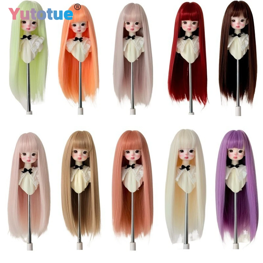 Muñecas Yutotue, pelo largo y liso con flequillo, pelucas para muñecas BJD 1/3 1/4 1/6, muñeca BJD, muñeca de moda, juguete, pelucas DIY