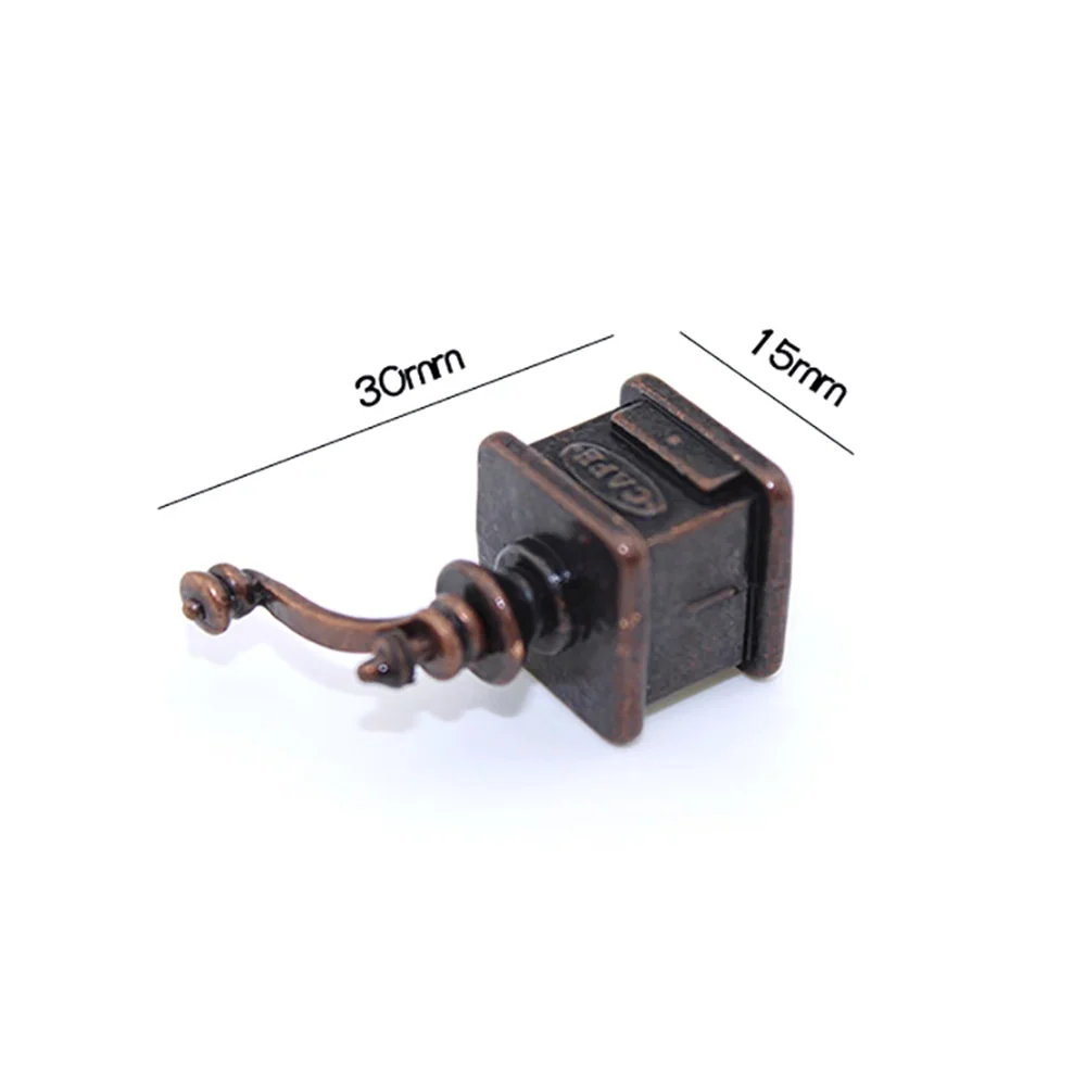1/12 Dollhouse Miniature Accessories Mini Metal Vintage Coffee Grinder Simulation Furniture Model Toys for Doll House Decoration
