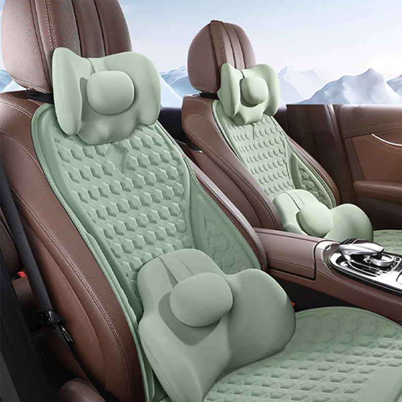 Car Accessories Memory Foam Lumbar Support Headrest Pillow Honeycomb Enhanced Cooling Gel Seat Cushions for Long Sitting