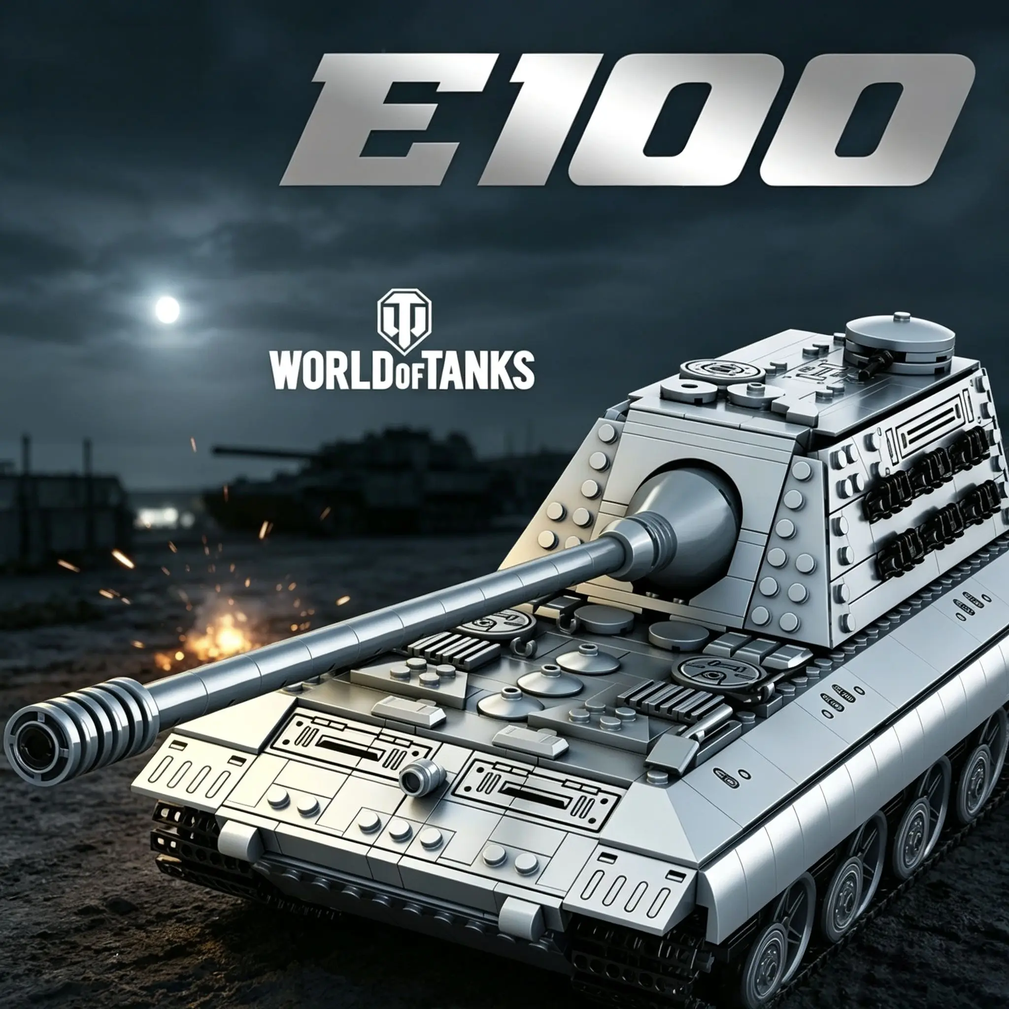 

MOC E100 Tanks 1:26 Size Tracked Building Blocks Bricks DIY Assembling Model Toys For Collectors Birthday Gifts Tanks Set 77037