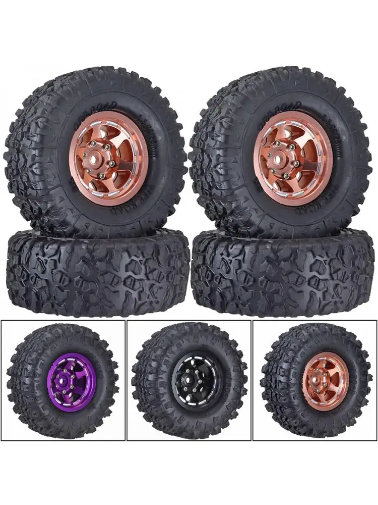 Pneu de jante de roue Beadlock de 1.3 pouces en alliage d'aluminium pour 1/24 Fms24 Axial Scx24 1/18 Traxxas Trx4m Trx4-m pneu de voiture sur chenilles Rc
