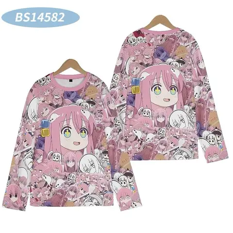 Anime Manga T-shirts Bocchi The Rock 3D-tryck Streetwear Herr Kvinnor Mode Överdimensionerad Långärmad T-shirt Barn T-shirts Toppar Kläder 10 best sales anime t-shirt manga - №4