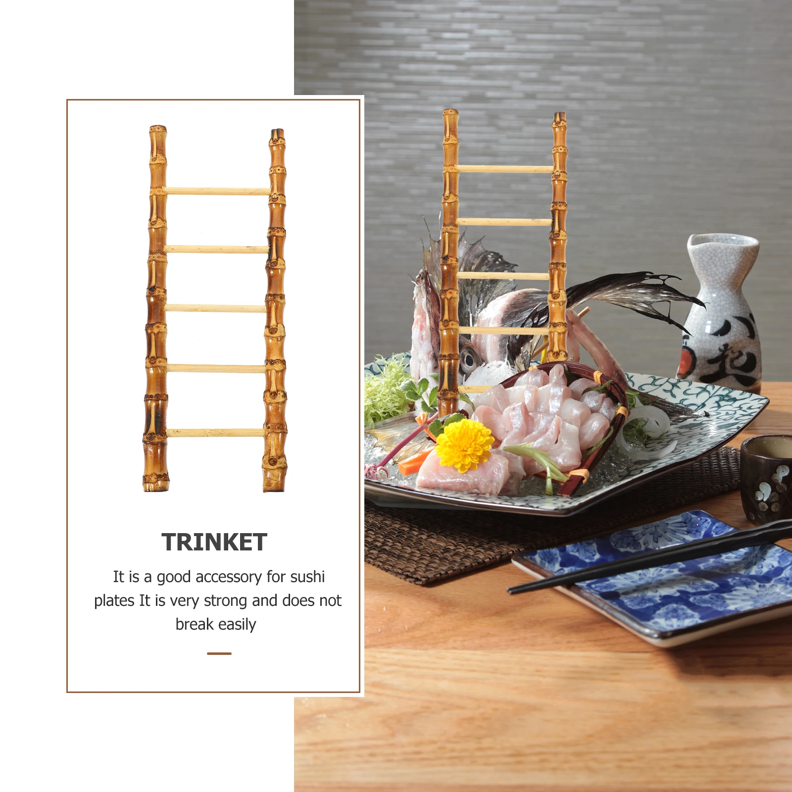 

Japanese Style Bamboo Ornament Sashimi Sushi Serving Tray Decoration Mini Lightweight Sturdy Durable Restaurant Hotel Bar