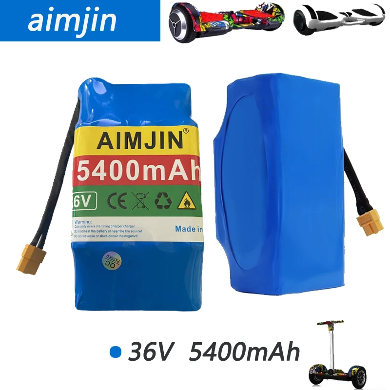 36V 5400mAh Lithium Rechargeable Battery Pack for Double Wheel Equilibrium Vehicle Balance Car Parts