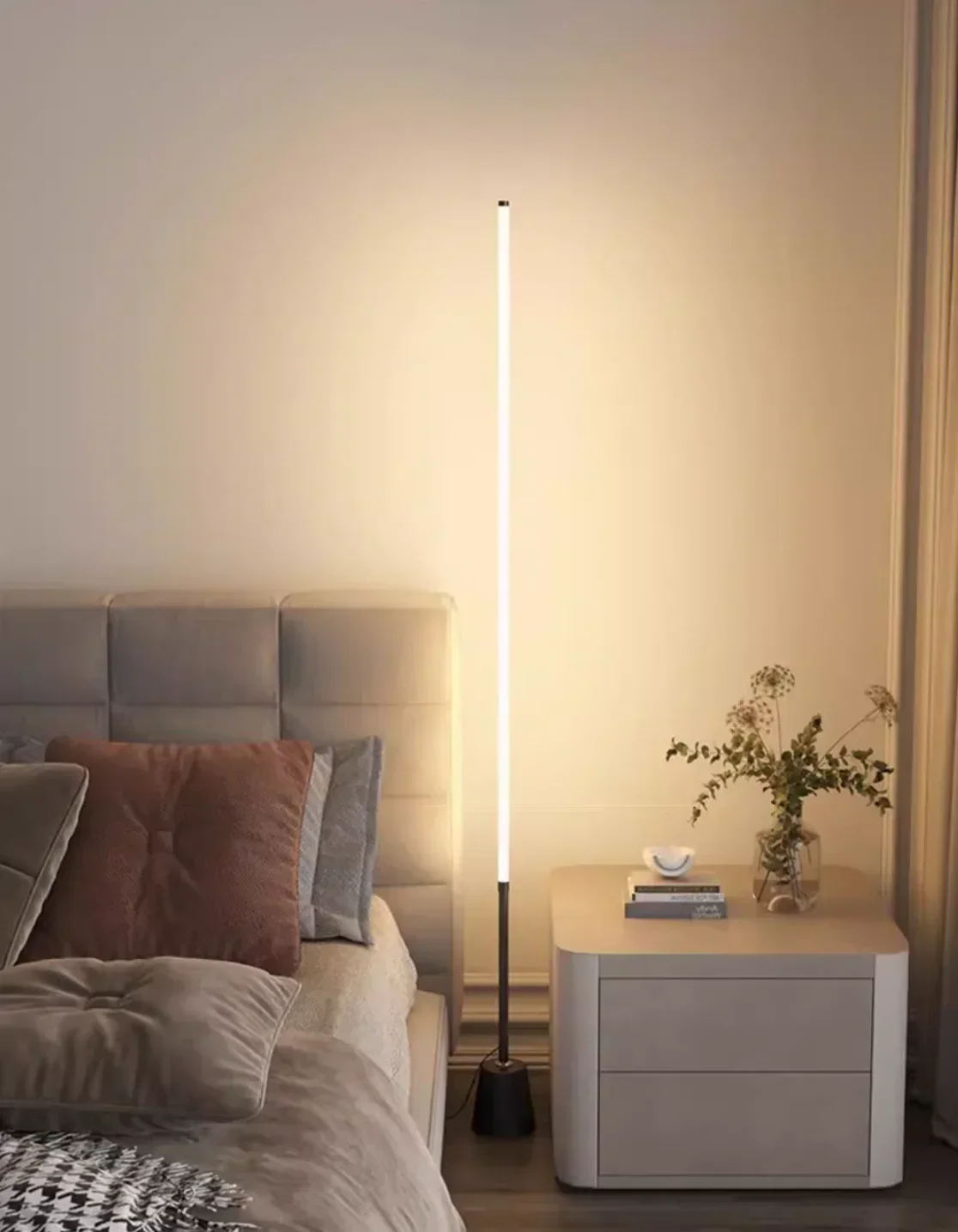 Living Room Dimmable Corner Floor Lamp Remote 100cm Stand Smart LED Mood Light for Bedroom Nordic Home Decor Interior Lighting